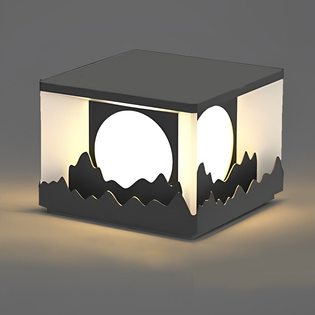 Mountain Scenery Solar LED Waterproof Outdoor Fence Post Light