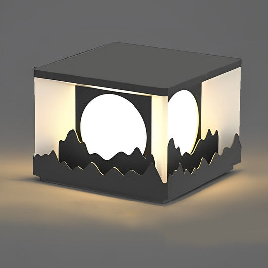 Mountain Scenery Solar LED Waterproof Outdoor Fence Post Light