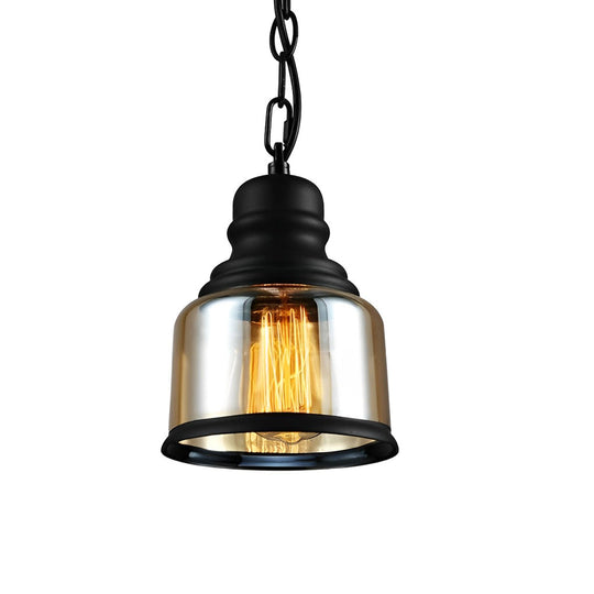 Retro Bottle Brown Glass Shade Industrial Pendant Light