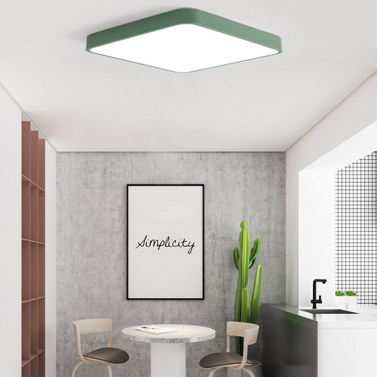 Square Modern LED Flush Mount Ceiling Light – Metal, PVC & Acrylic