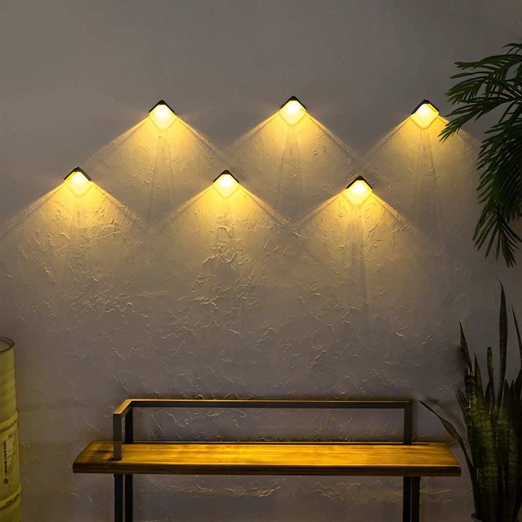 2 Pcs Waterproof LED Multi Color Light Modern Solar Wall Washer Light