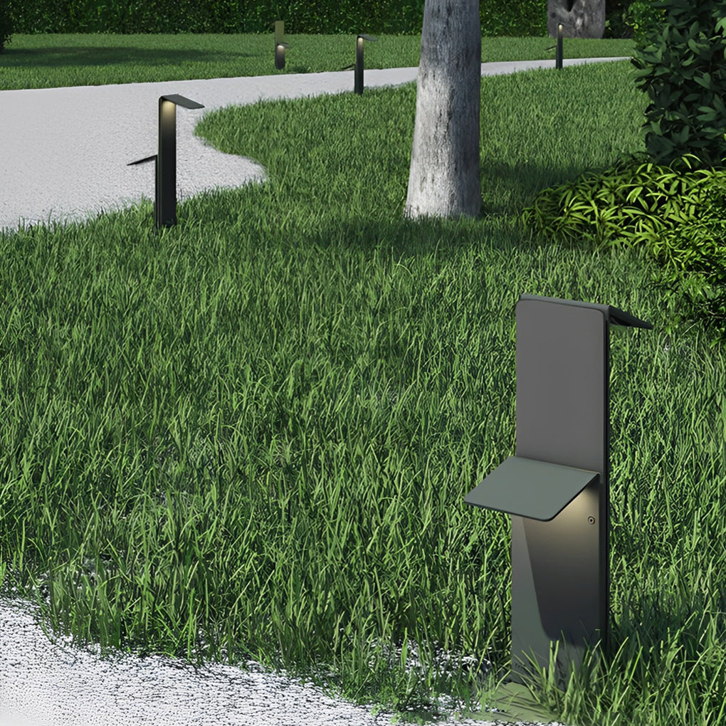 Modern Vertical LED Solar Pathway Lights – Dual Panel Downlighting Design