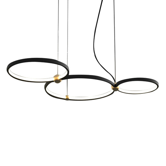 Circular Combination Creative Art Metal Black Post-Modern Chandelier