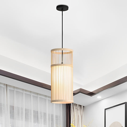 Creative Minimalist Bamboo Hand Woven LED Pendant Light