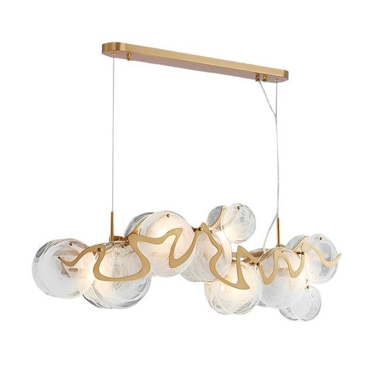 Round Glass Creative Art Iron LED Nordic Chandelier Pendant Light