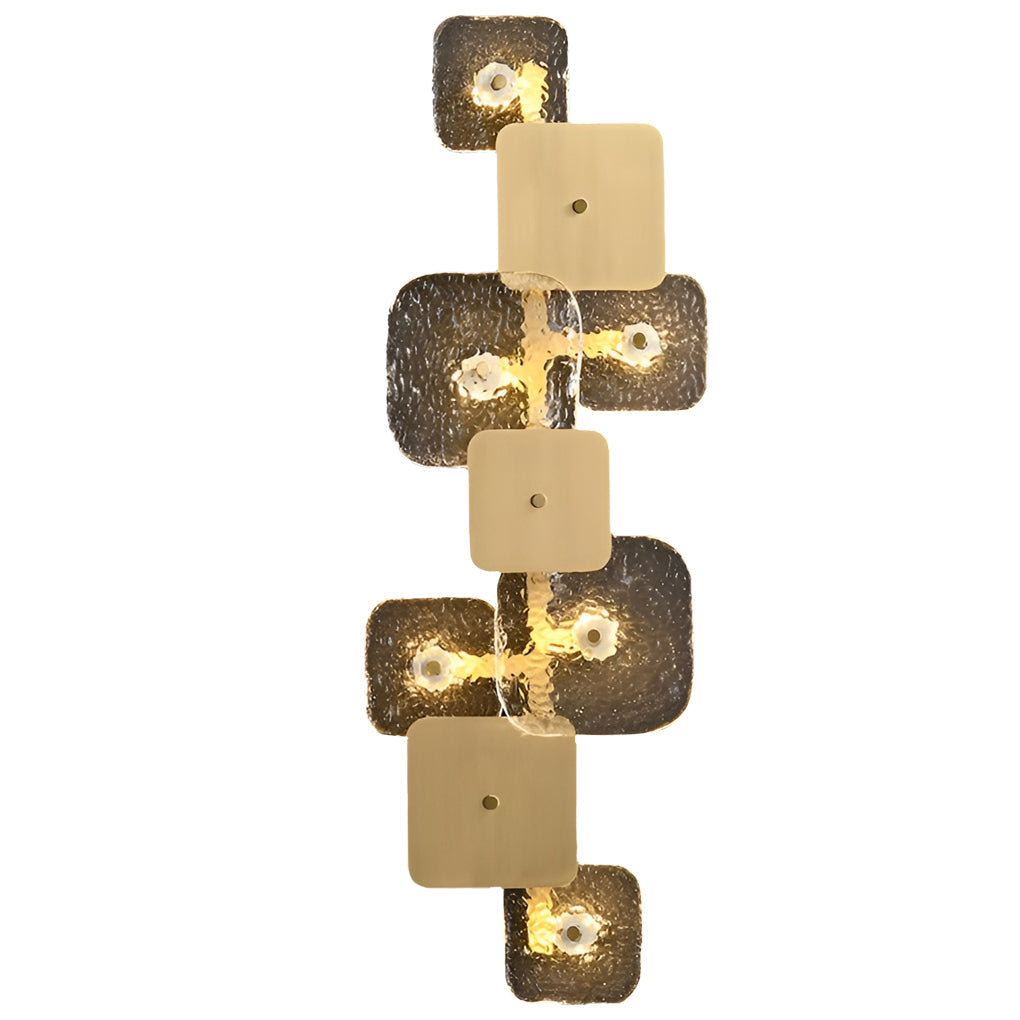Creative Rounded Square Glass Copper LED Modern Wall Sconce