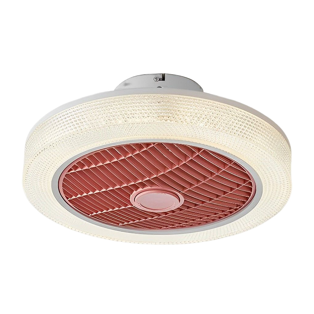 Bladeless Round Ceiling Fan with Dimmable LED and Warm Air for All Seasons