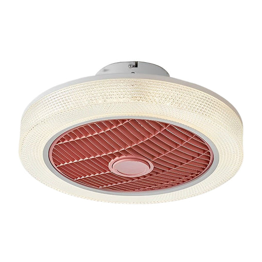 Bladeless Round Ceiling Fan with Dimmable LED and Warm Air for All Seasons