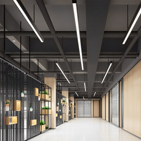 6 Pcs – 47" Rectangle Aluminum Long Linear LED Modern Office Pendant Lights
