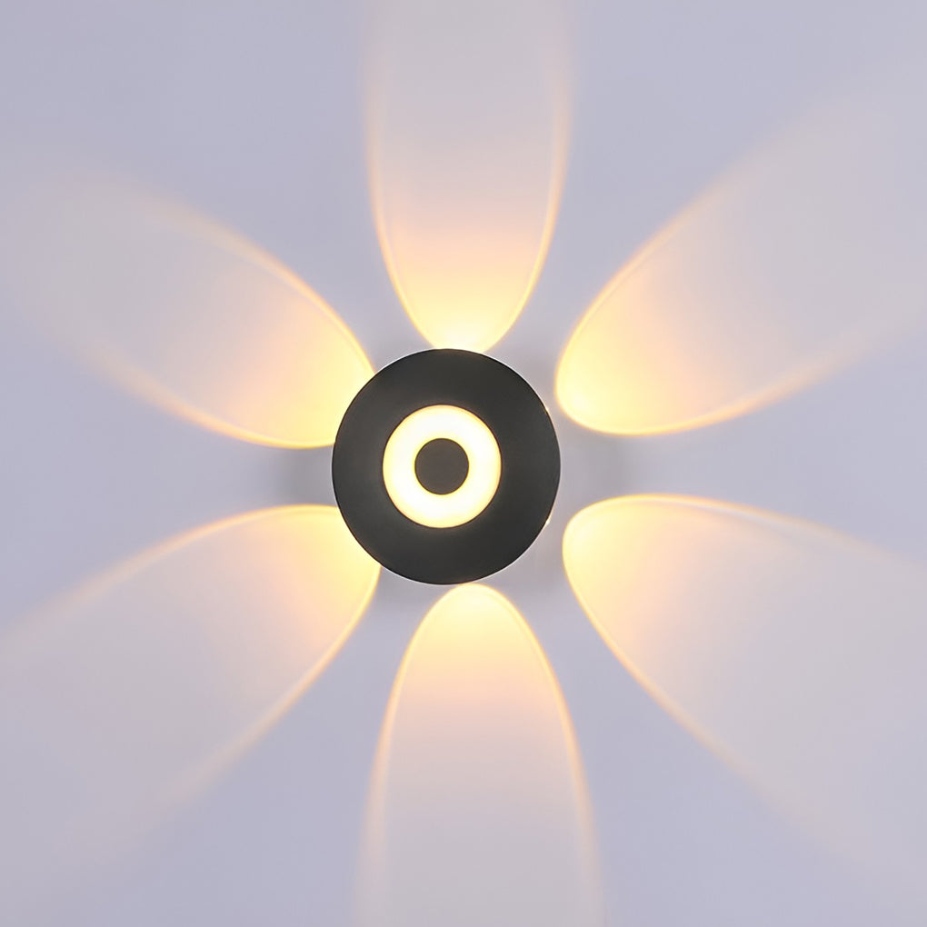 Round Waterproof LED Black Wall Washer Sconce Light