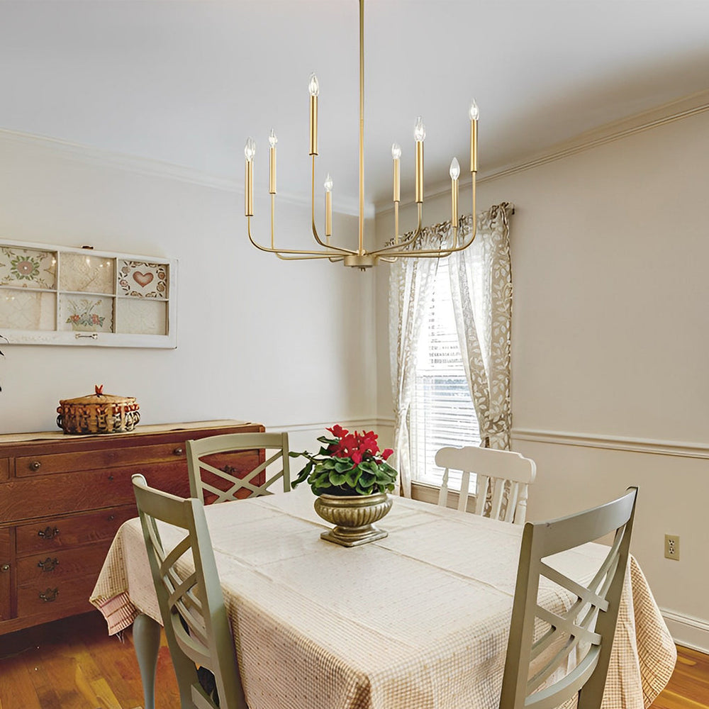 8 Lights Candlelight LED Three Step Dimming Industrial Chandelier