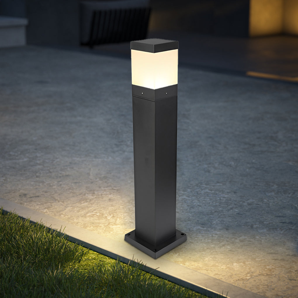 Minimalist Square LED Outdoor Light Modern Bollard Lights for Elegant Home Exterior
