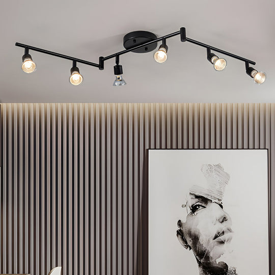 Adjustable Iron GU10 Bulb Black Nordic Ceiling Light Flush Mount
