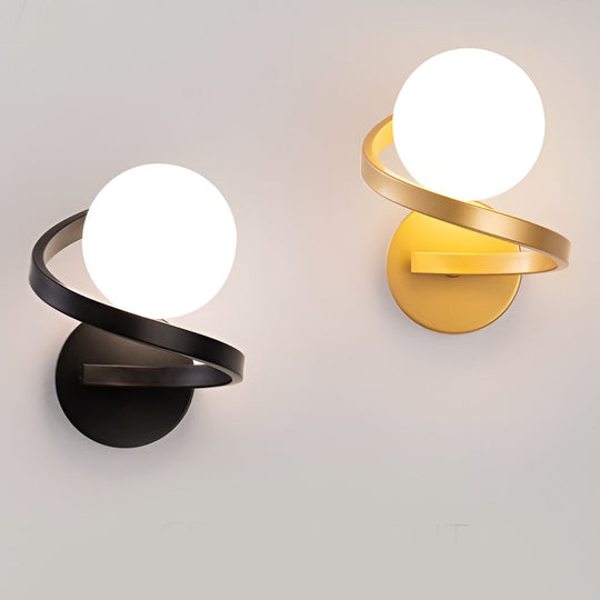 Electroplated Curved Metal LED Modern Wall Sconce