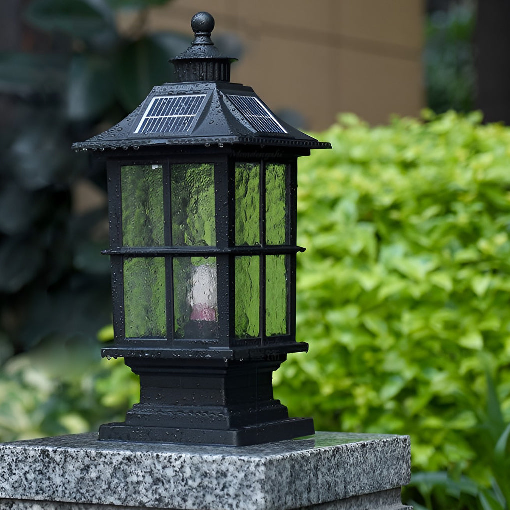 Waterproof Dimming LED Modern Solar Post Caps Light with Remote