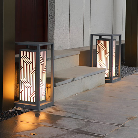 Gray Retro LED Outdoor Waterproof Pathway Lantern