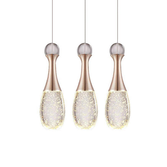 Mini Crystal Electroplated Metal LED Modern Pendant Light Hanging Lamp