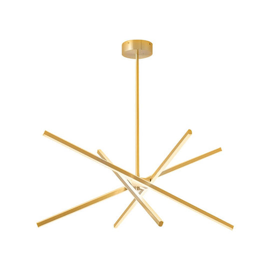 4-Light Dimmable LED Sputnik Linear Chandelier