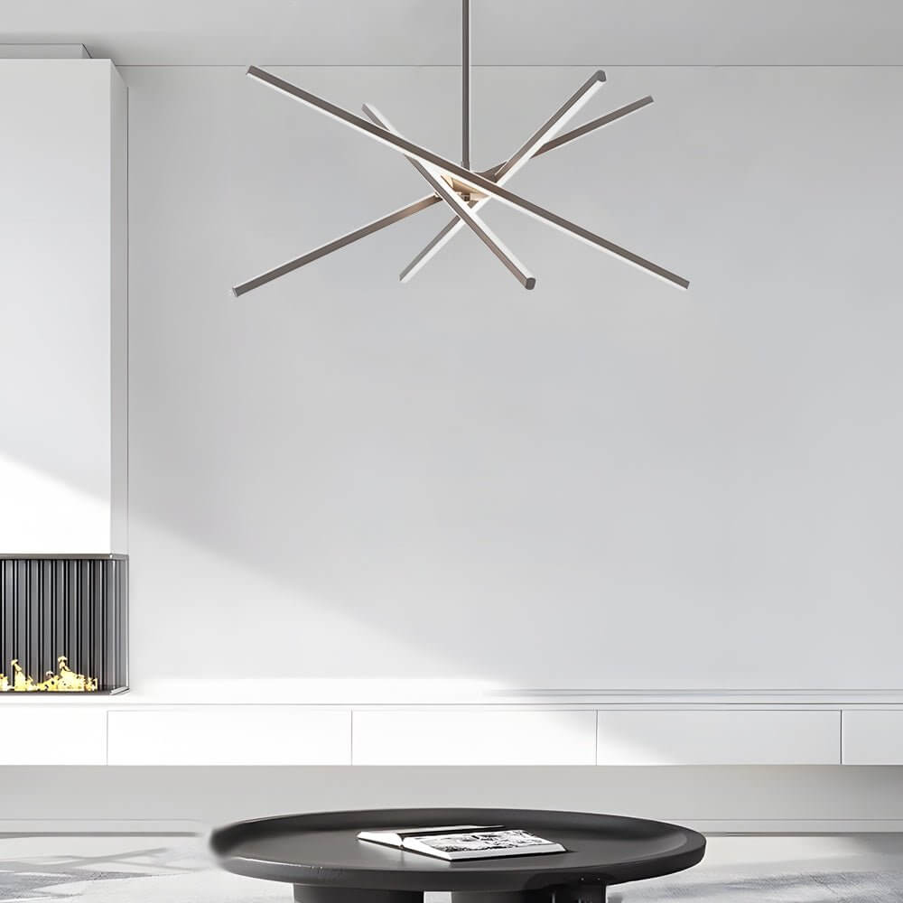 4-Light Dimmable LED Sputnik Linear Chandelier