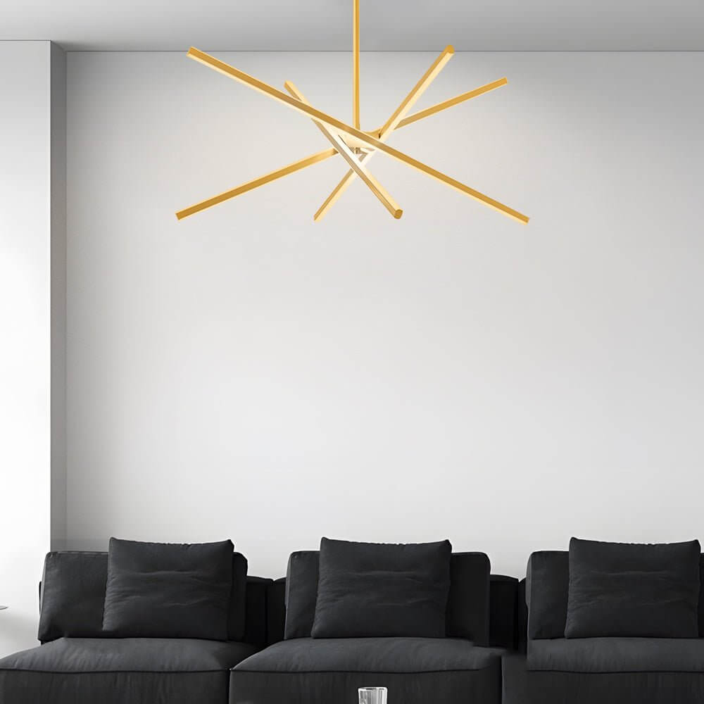 4-Light Dimmable LED Sputnik Linear Chandelier