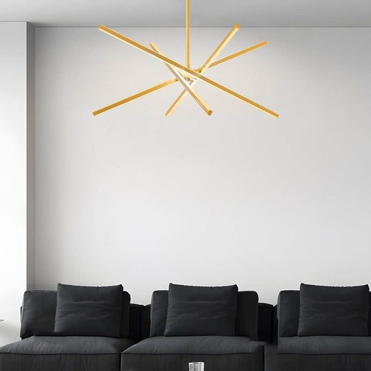 4-Light Dimmable LED Sputnik Linear Chandelier