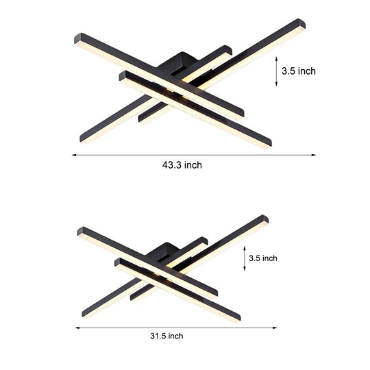 Parallax Linear LED Flush Mount Ceiling Light – 4 Lights
