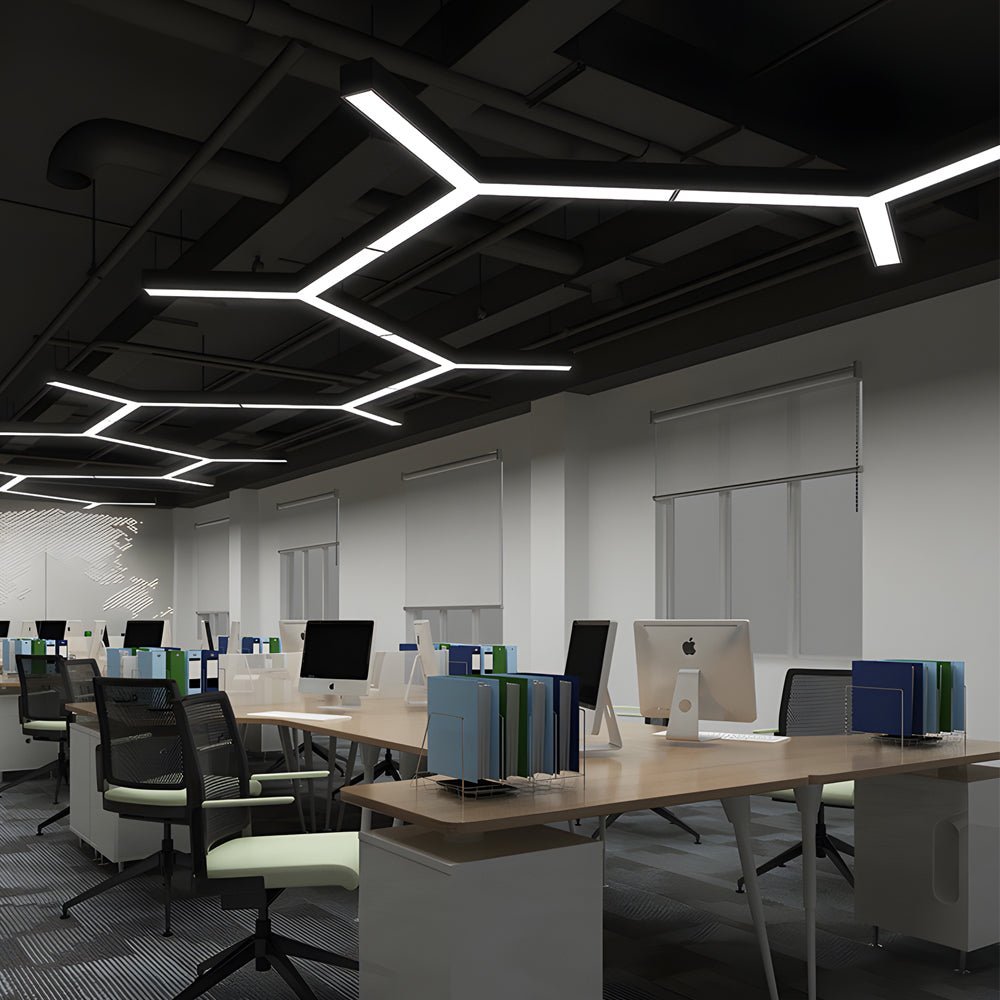 4 Pcs Modern Y-Shaped Linear LED Office Pendant Lights
