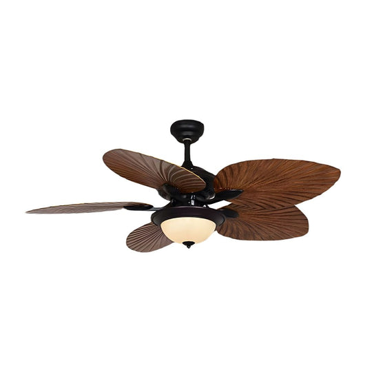 42/52-Inch Tropical 5-Blade Reversible Ceiling Fan Light with Remote