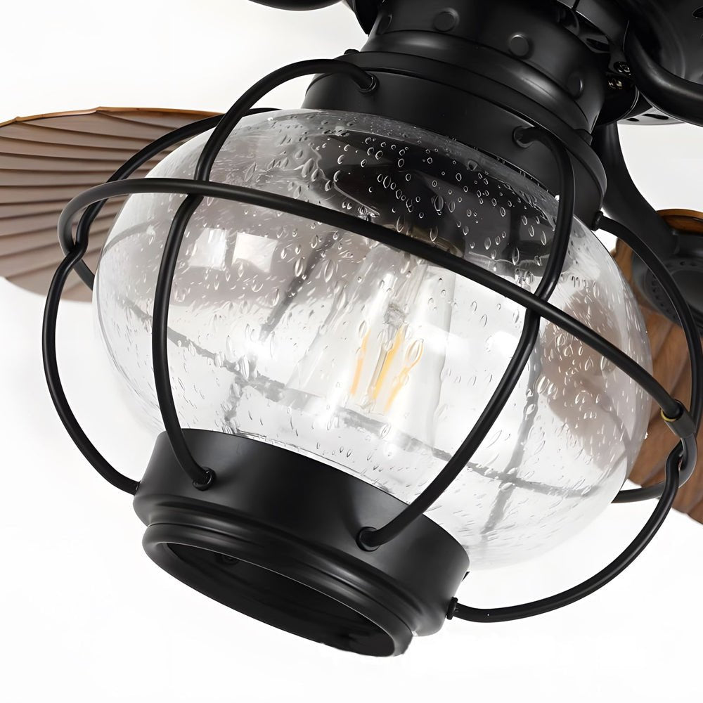 42/52-Inch Tropical 5-Blade Reversible Ceiling Fan Light with Remote