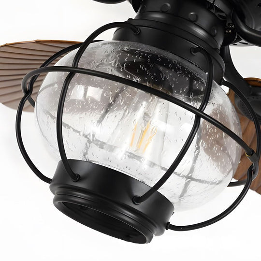 42/52-Inch Tropical 5-Blade Reversible Ceiling Fan Light with Remote
