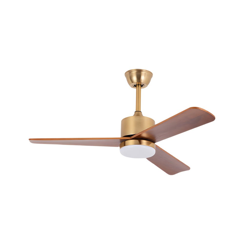42"/52" Walnut Wood LED Ceiling Fan with Remote – 6 Speeds & 3 Color Modes
