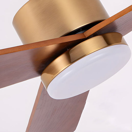 42"/52" Walnut Wood LED Ceiling Fan with Remote – 6 Speeds & 3 Color Modes