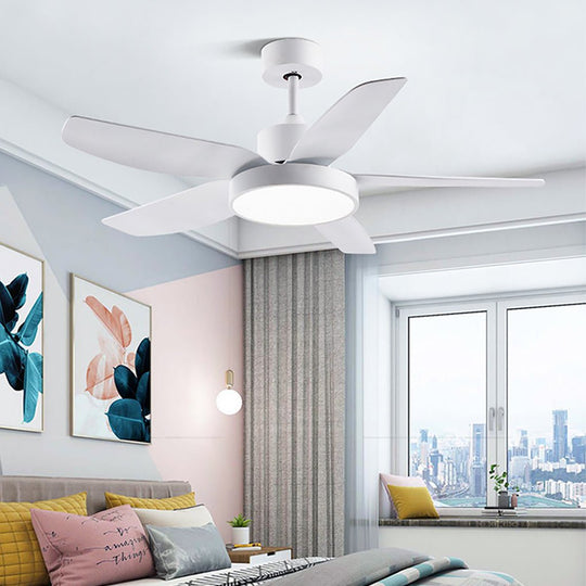 46 Inch LED 6-Speed Downrod Ceiling Fan Light with Remote