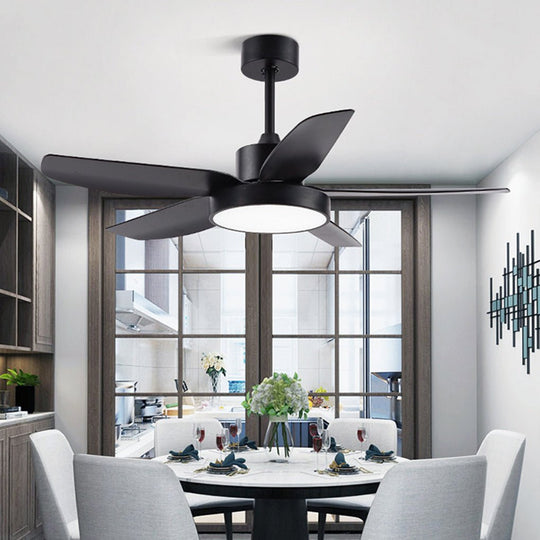 46 Inch LED 6-Speed Downrod Ceiling Fan Light with Remote
