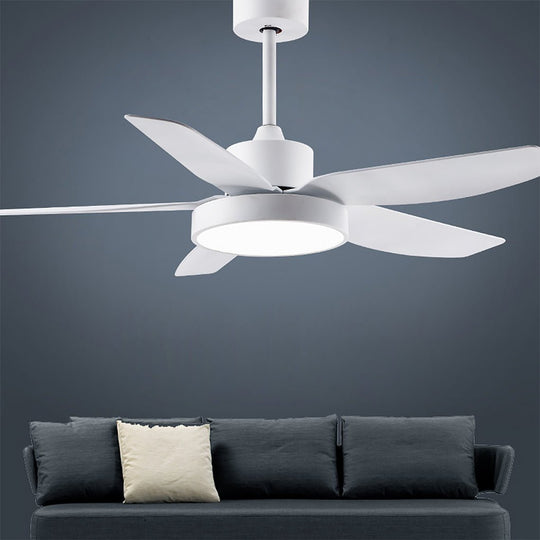 46 Inch LED 6-Speed Downrod Ceiling Fan Light with Remote