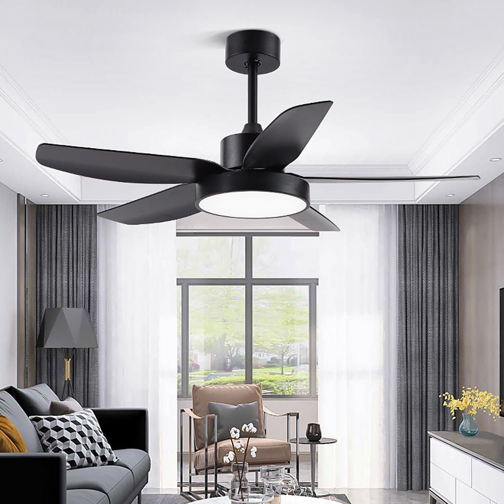 46 Inch LED 6-Speed Downrod Ceiling Fan Light with Remote