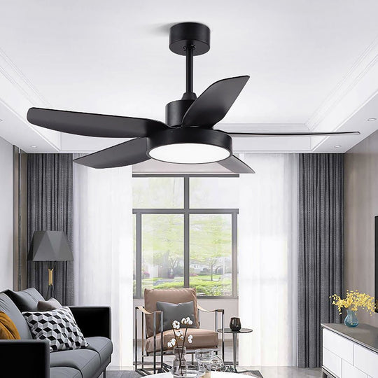 46 Inch LED 6-Speed Downrod Ceiling Fan Light with Remote