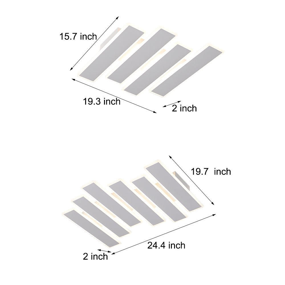 4/6-Light White Metal Line Dimmable LED Ceiling Light