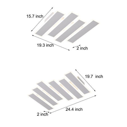 4/6-Light White Metal Line Dimmable LED Ceiling Light