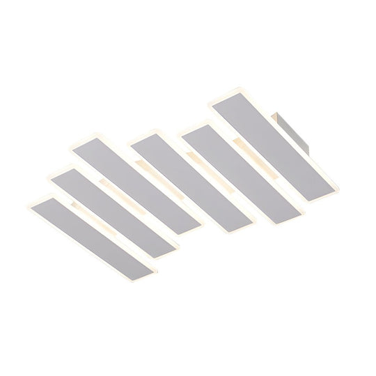 4/6-Light White Metal Line Dimmable LED Ceiling Light