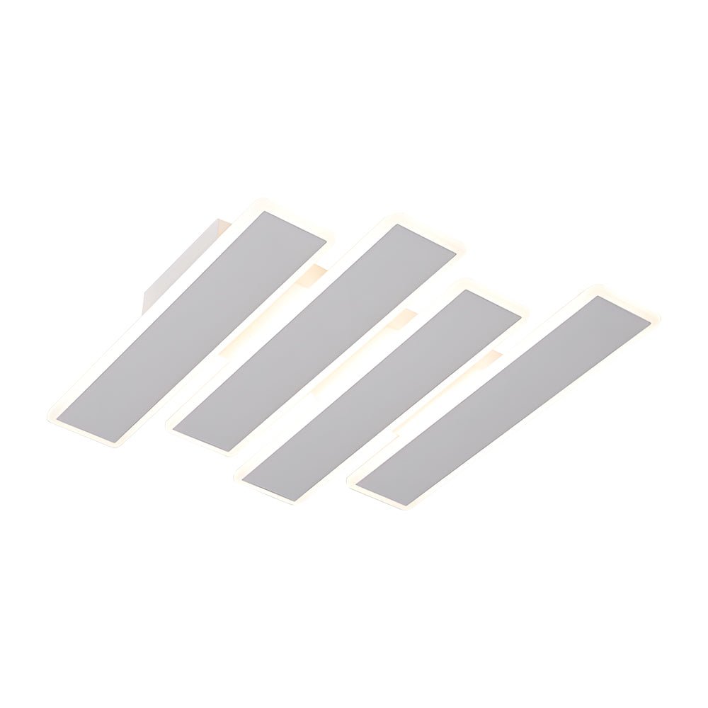 4/6-Light White Metal Line Dimmable LED Ceiling Light