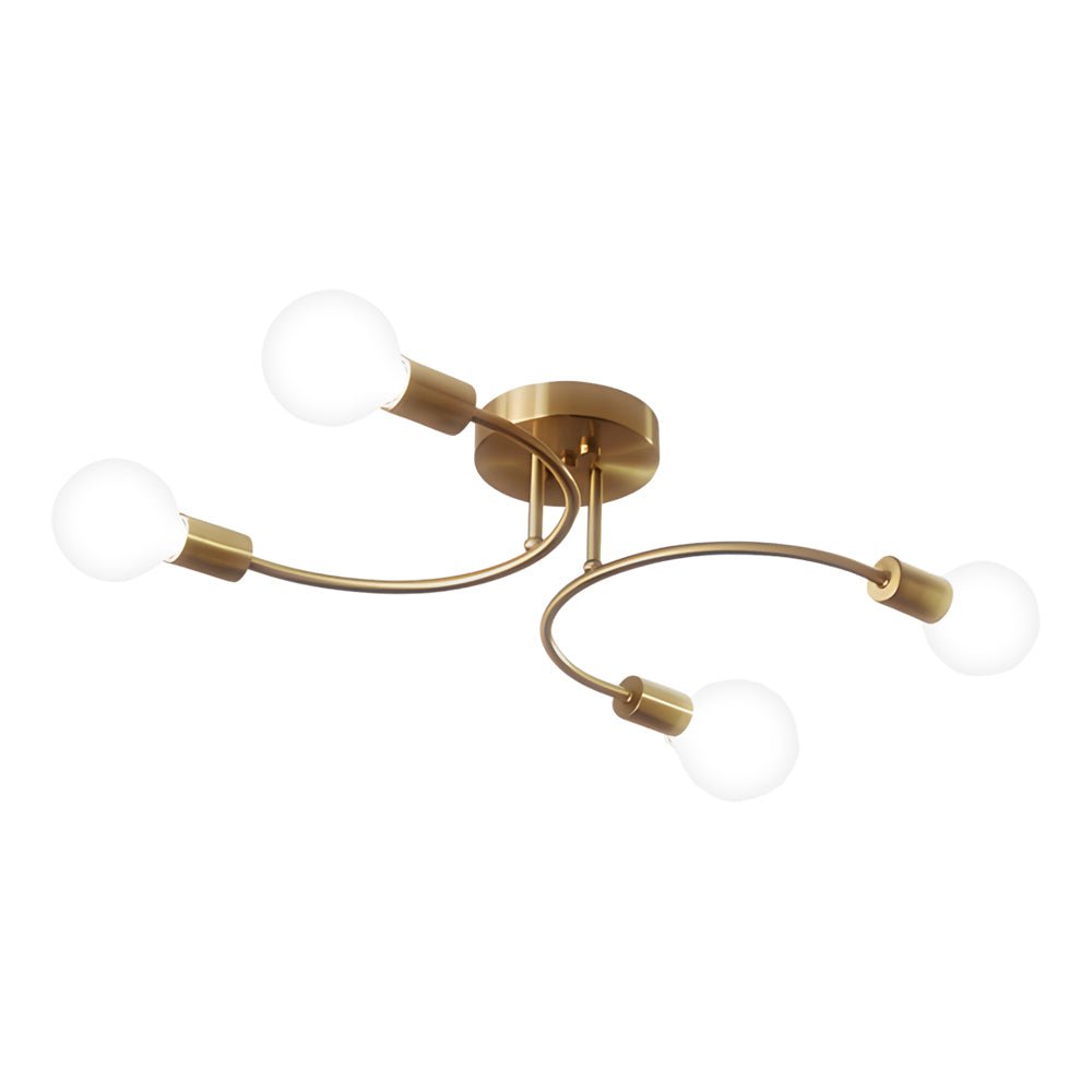4/6/8 Light Curved Arms White Shade Modern Ceiling Light Fixture