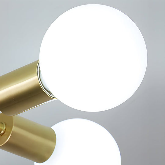 4/6/8 Light Curved Arms White Shade Modern Ceiling Light Fixture