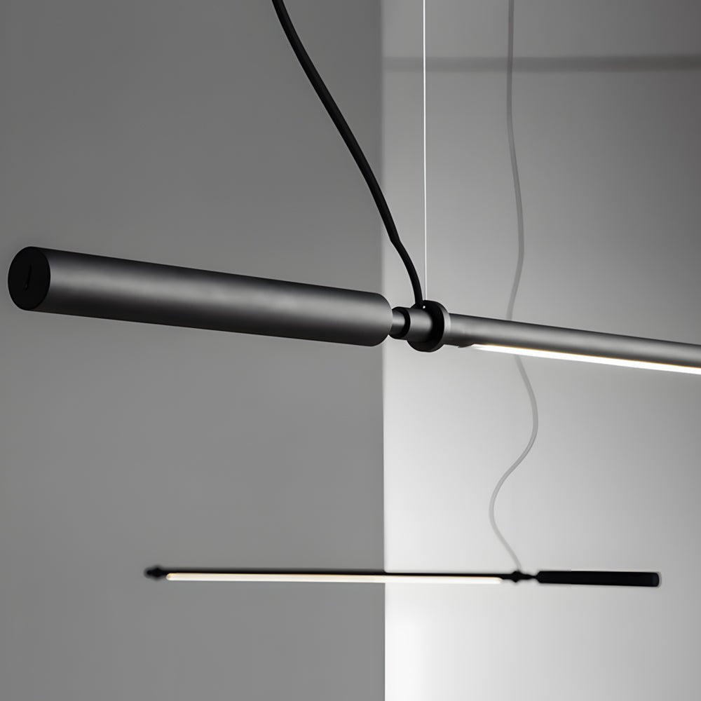 Minimalist Black Acrylic Linear LED Pendant Light – 47.2"