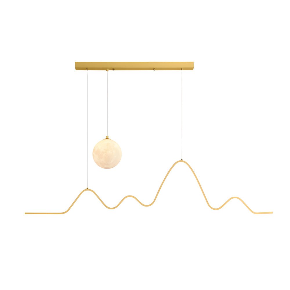 Modern Wavy Linear Moon LED Kitchen Island Pendant Light