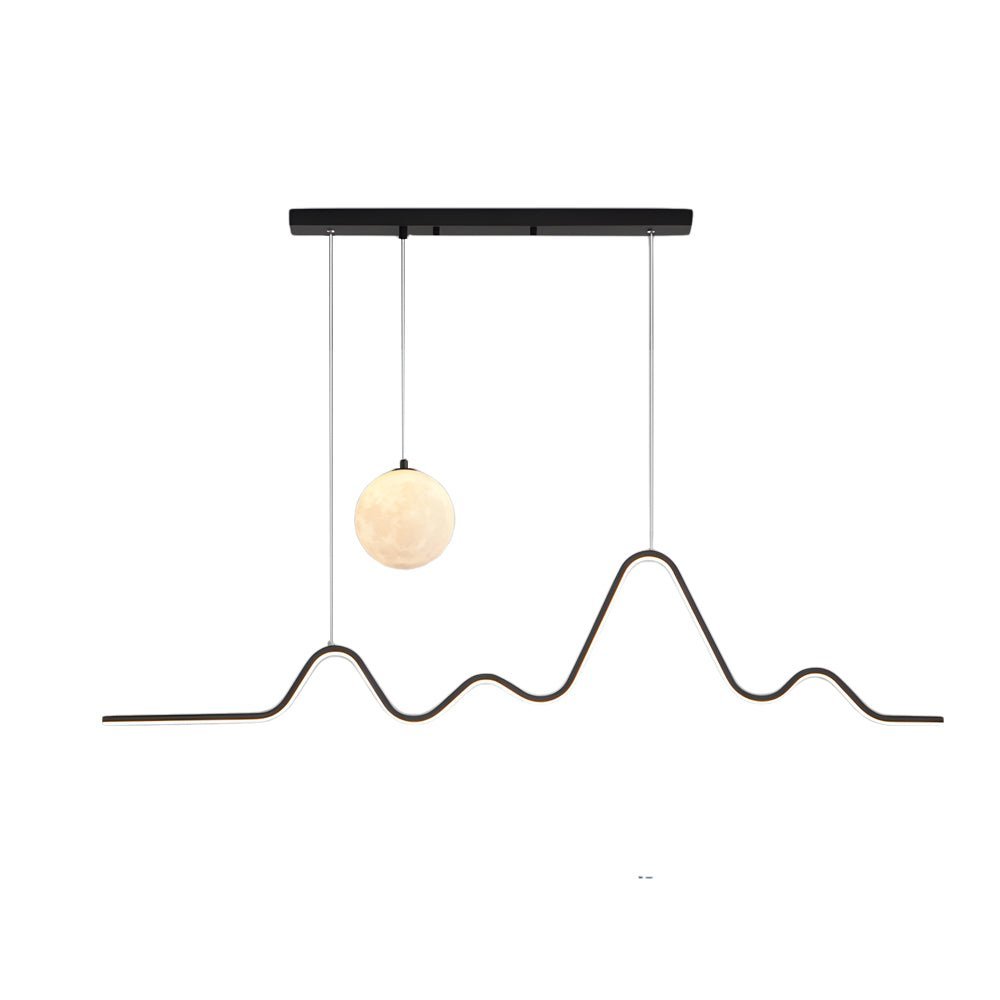 Modern Wavy Linear Moon LED Kitchen Island Pendant Light