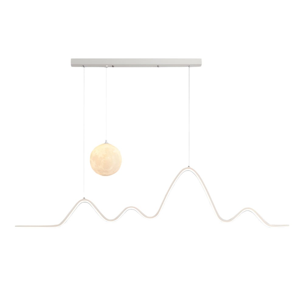 Modern Wavy Linear Moon LED Kitchen Island Pendant Light