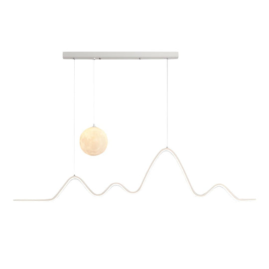 Modern Wavy Linear Moon LED Kitchen Island Pendant Light