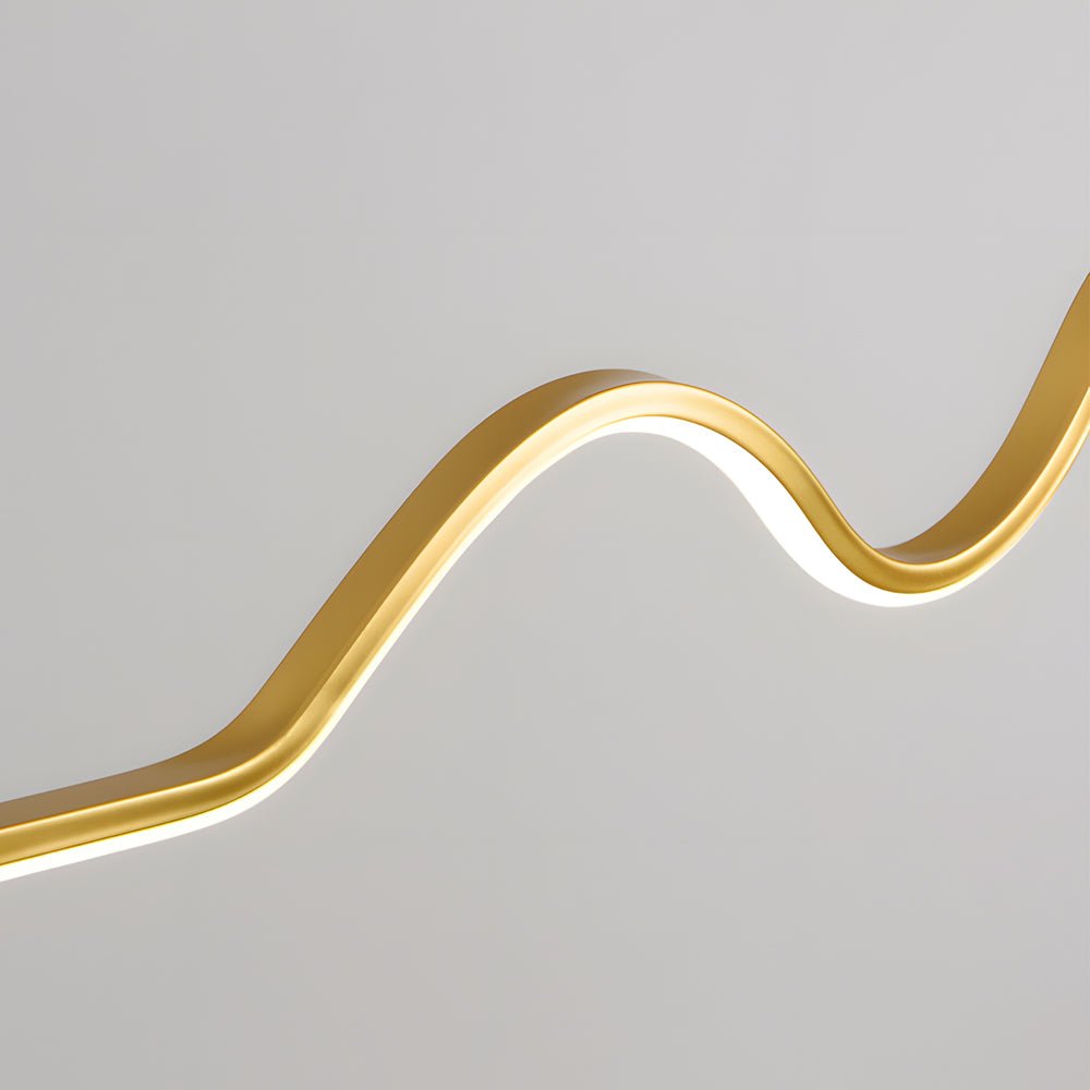 Modern Wavy Linear Moon LED Kitchen Island Pendant Light