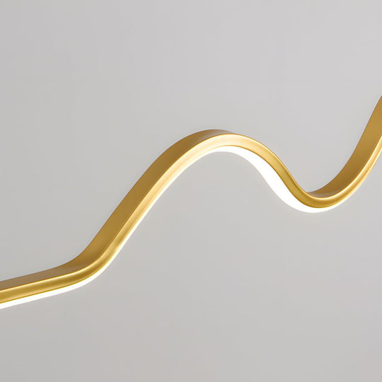 Modern Wavy Linear Moon LED Kitchen Island Pendant Light